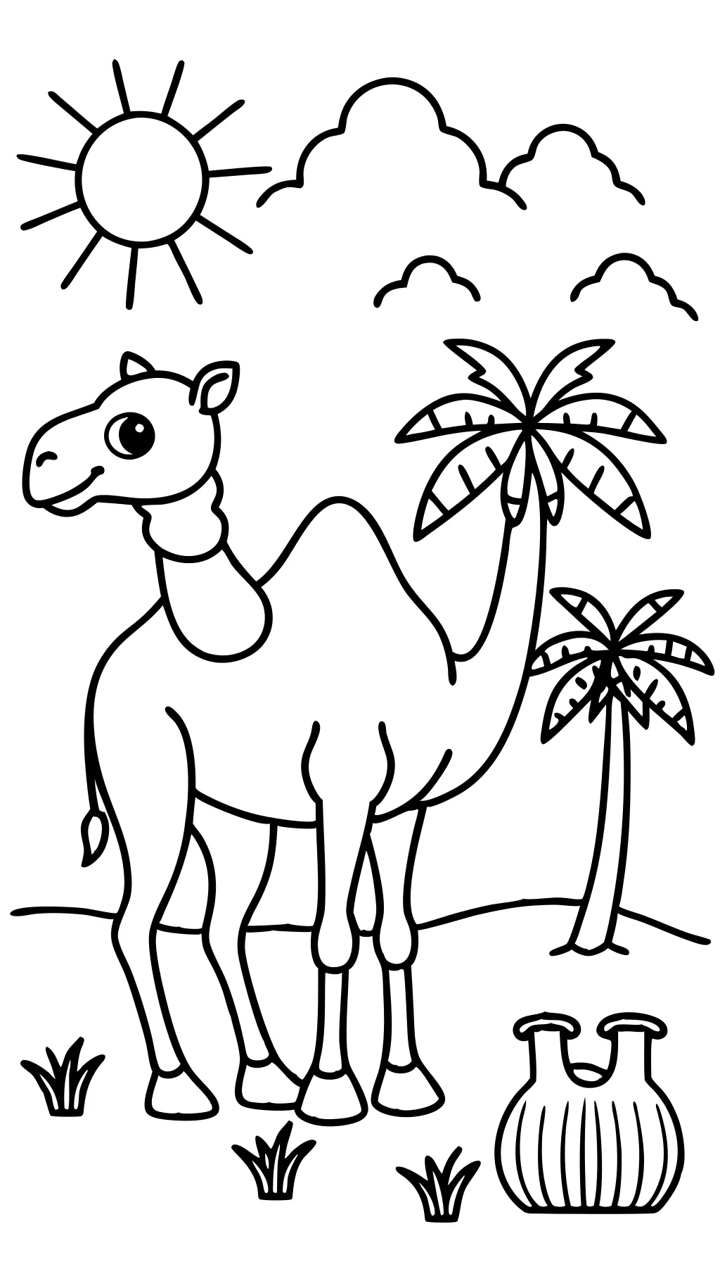 coloring page of camel